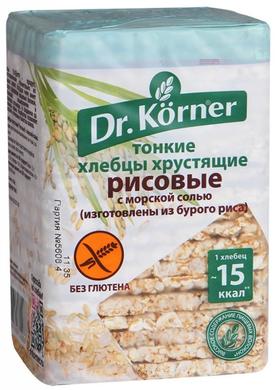 Хлебцы «Dr. Korner кукурузно-рисовые из бурого риса с морской солью без глютена» 100 гр.