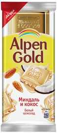 Шоколад «Alpen Gold белый Миндаль и кокос» 90 гр.