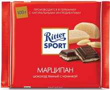 Шоколад «Ritter Sport темный с марципаном» 100 гр.