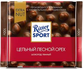 Шоколад «Ritter Sport темный Цельный лесной орех» 100 гр.