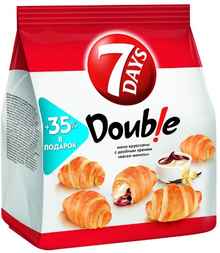 Мини-круассаны «7 Days Double с двойным кремом какао-ваниль» 300 гр.