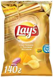 Чипсы «Lay's Сыр Чеддер с луком картофельные» 140 гр.