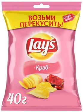 Чипсы «Lay's Краб картофельные» 40 гр.