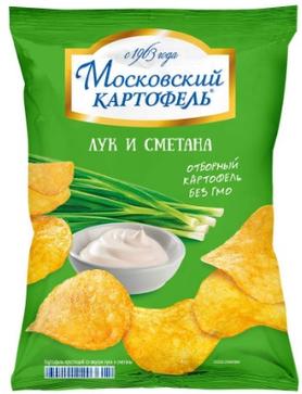 Чипсы «Московский картофель лук и сметана» 130 гр.