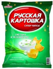 Чипсы «Русская картошка Сметана и зеленый лук» 150 гр.