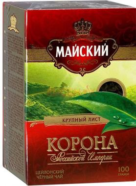 Чай листовой «Майский цейлонский черный Корона Российской империи» 100 гр.