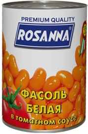 Овощные консервы «Фасоль Россана белая в томатном соусе» 400 гр.