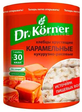 Хлебцы «Dr. Korner кукурузно-рисовые карамельные без глютена» 100 гр.