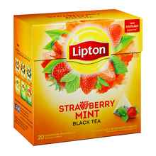 Чай пакетированный «Черный Lipton Strawberry Mint» 20 пирамидок