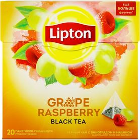 Чай пакетированный «Чёрный Lipton Grape Raspberry» 20 пирамидок