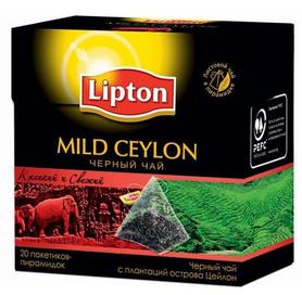 Чай пакетированный «Черный Lipton Mild Ceylon» 20 пирамидок