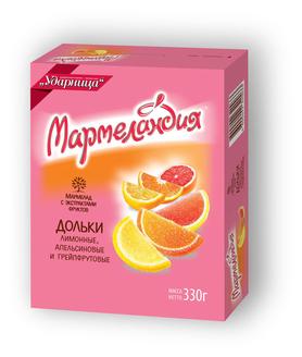 Мармелад «Мармеландия Апельсин Лимон Грейпфрукт дольки» 330 гр.