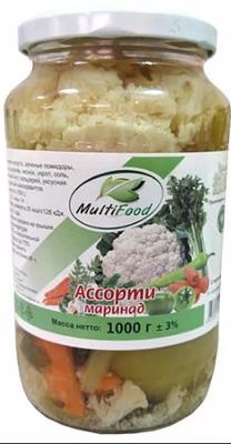 Овощные консервы «Мультифуд бутень маринованные» 1000 гр.