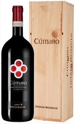 Вино красное сухое «Cumaro Conero Riserva, 0.75 л» 2015 г., в деревянной подарочной упаковке