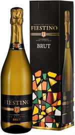 Вино игристое белое брют «Fiestino Brut» в подарочной упаковке