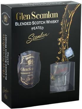 Виски шотландский «Glen Scanlan Peated» в подарочной упаковке с 1-м бокалом