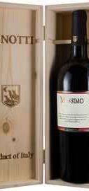 Вино красное полусухое «Lenotti Massimo Rosso» в деревянной коробке