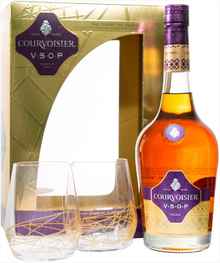 Коньяк французский «Courvoisier VSOP» в подарочной упаковке + 2 стакана