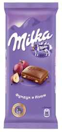 Шоколад «Milka с фундуком и изюмом» 90 гр.