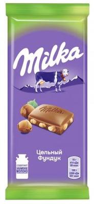 Шоколад «Milka с цельным фундуком» 90 гр.