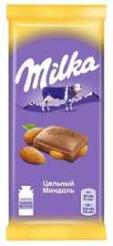 Шоколад «Milka с цельным миндалем» 90 гр.