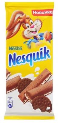 Шоколад «Nesquik с молочной начинкой и какао-печеньем» 100 гр.