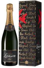 Шампанское белое брют «Lanson Black Label Brut» в подарочной упаковке