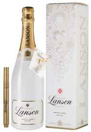 Шампанское белое полусухое «Lanson White Label» с маркером для персонализации