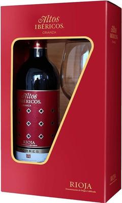 Вино красное сухое «Altos Ibericos Crianza Rioja» 2016 г. в подарочмной упаковке с бокалом