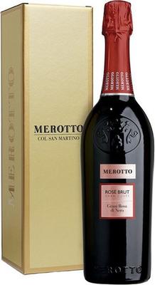 Вино игристое розовое брют «Merotto Grani Rosa di Nero Rose Brut Gran Cuvee» в подарочной упаковке
