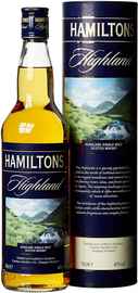 Виски шотландский «Hamiltons Highland Single Malt» в тубе