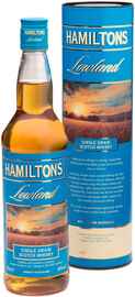 Виски шотландский «Hamiltons Lowland Single Grain» в тубе
