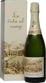 Вино игристое белое сухое «La Vida al Camp Cava Brut» 2016 г. в подарочной упаковке