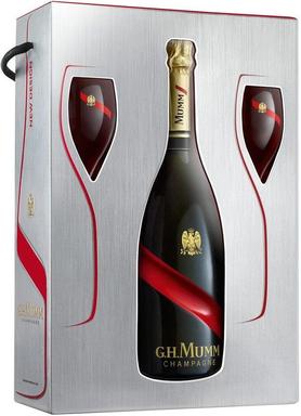 Шампанское белое брют «Mumm Cordon Rouge» + 2 бокала