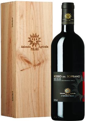 Вино красное сухое «Rosso del Soprano» 2015 г., в деревянной подарочной упаковке