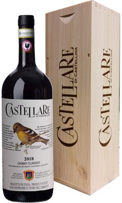Вино красное сухое «Castellare Di Castellina Chianti Classico, 3 л» 2018 г., в деревянной подарочной упаковке