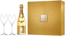 Шампанское белое брют «Cristal Champagn» 2012 г. в подарочной упаковке + 2 бокала