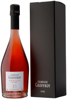 Шампанское розовое брют «Champagne Geoffroy Rose de Saignee Brut Premier Cru» 2015 г. в подарочной упаковке