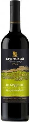 Вино столовое белое полусладкое «Крымский винный завод Шардоне, 0.7 л»