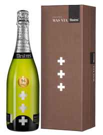 Вино игристое белое брют «Cava Mas Via Gran Reserva Brut Mestres» 2004 г., в подарочной упаковке