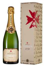 Шампанское белое полусухое «Lanson Ivory Label Demi-Sec» в подарочной упаковке
