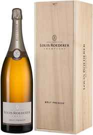 Шампанское белое брют «Louis Roederer Brut Premier» 2014 г. в деревянной коробке