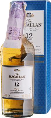 Виски шотландский «Macallan Triple Cask Matured 12 Years, 0.05 л» в подарочной упаковке