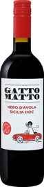 Вино красное сухое «Gatto Matto Nero d'Avola Sicilia Villa degli Olmi» 2019 г.