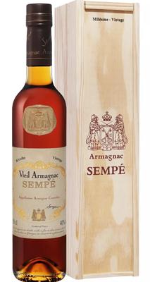 Арманьяк «Sempe Vieil Vintage Armagnac» 2008 г., в деревянной подарочной упаковке