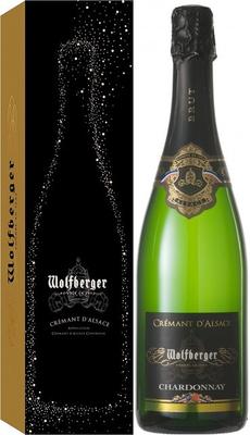 Вино игристое белое брют «Wolfberger Cremant d'Alsace Chardonnay» в подарочной упаковке