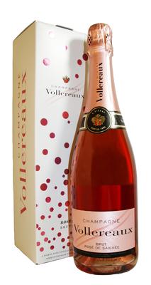 Вино игристое розовое брют «Vollereaux Brut Rose de Saignee» в подарочной упаковке