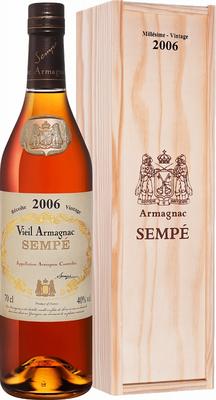 Арманьяк «Sempe Vieil Armagnac» 2003 г., в деревянной подарочной упаковке