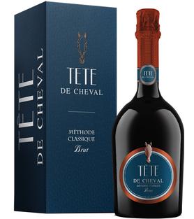 Вино игристое белое брют «Tete De Cheval Brut» в подарочной упаковке