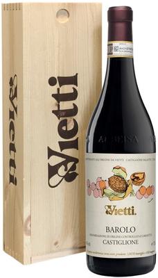 Вино красное сухое «Barolo Castiglione Vietti» 2016 г., в деревянной подарочной упаковке